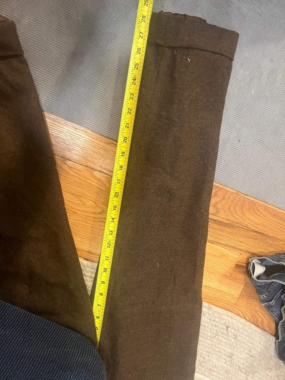 Chocolate brown vintage wool tailored trousers (missing zipper clasp) - Picture 9 of 9